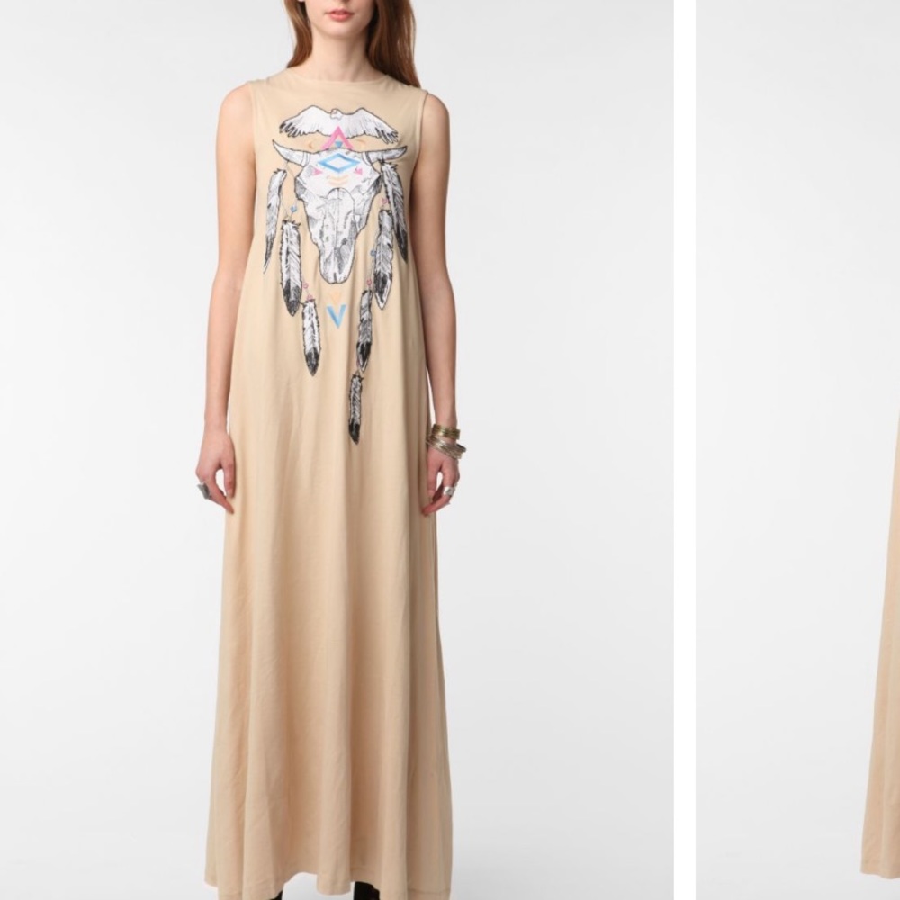 Wildfox Tan Skull Dress Antoinette Dress Size Sm